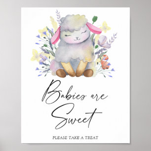 Watercolor lam - baby's zijn schattig poster
