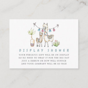 Watercolor Lama thema Baby Shower Display Shower Informatiekaartje