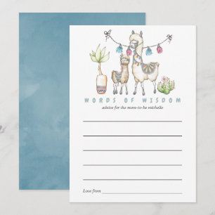Watercolor Lama thema Baby Shower Moeder Advies Kaart