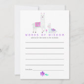 Watercolor Lama thema Baby Shower Moeder Advies Kaart (Voorkant)