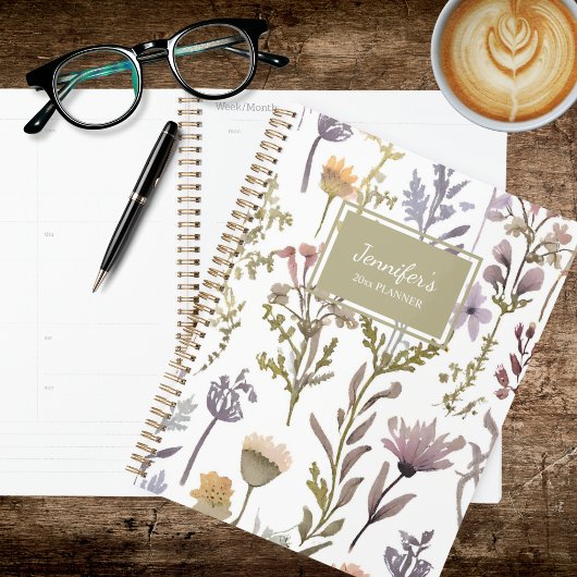 Watercolor Landelijk Bloemmotief Planner