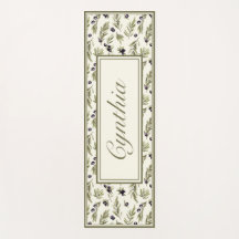 Watercolor Landelijk Olijfpatroon Monogram Naam