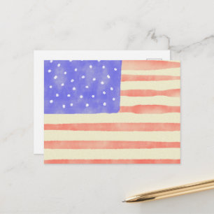 Watercolor landelijke Amerikaanse vlag Briefkaart