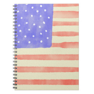 Watercolor landelijke Amerikaanse vlag Notitieboek