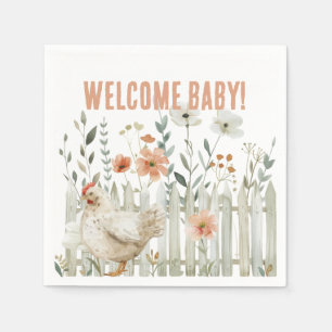 Watercolor Landelijke Boerderij Baby Shower Servet