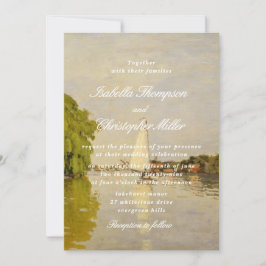 Watercolor Landscape Wedding Invitation Kaart
