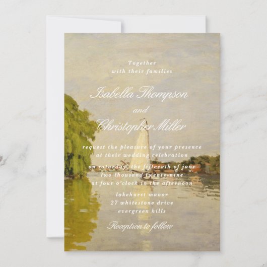 Watercolor Landscape Wedding Invitation Kaart (Voorkant)