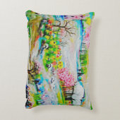 Watercolor Landschap 2 Accent Kussen (Achterkant (Verticaal))