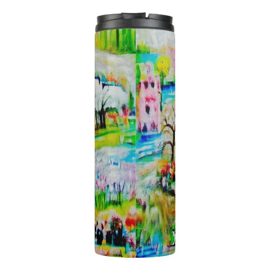 Watercolor Landschap 2 Thermosbeker (Achterkant)