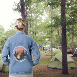 Watercolor Landschap Camping Vrijgezellenfeest Vro Denim Jacket