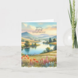 Watercolor Landschap Condoleance Bedankkaart