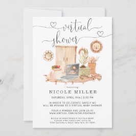 Watercolor Laptop | Virtuele Baby Shower Uitnodigi