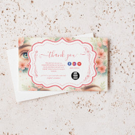 Watercolor Lash Artist Bedankkaart