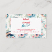 Watercolor Lash Artist Floral Beauty Business Visitekaartje (Achterkant)