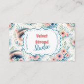 Watercolor Lash Artist Floral Beauty Business Visitekaartje (Voorkant)