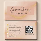 Watercolor Lash Technician QR Code Visitekaartje