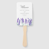 Watercolor Lavendel Bloemen Trouwprogramma Handwaaier (Voorkant)