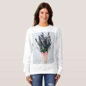 Watercolor Lavendel Boeket Sweatshirt (Voorkant volledig)