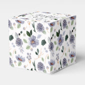 Watercolor lavendel paarse bloemen bedankdoosjes (Voorkant Zijde)