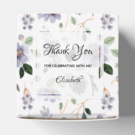Watercolor lavendel paarse bloemen bedankdoosjes
