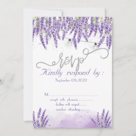 Watercolor lavendel slingerlichten uitnodiging