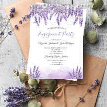 Watercolor Lavendel Slingerlichten Verlovingsfeest