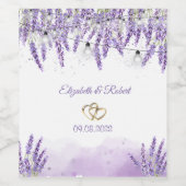 Watercolor Lavendel Slingerlichtjes Wijn Etiket (Enkel label)