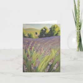 Watercolor lavendelveld aanpasbaar kaart