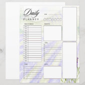 Watercolor lavendelveld dagelijkse planner (Voorkant / Achterkant)