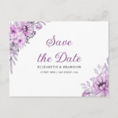 Watercolor Lavender and Violet Floral Wedding  Briefkaart (Voorkant)