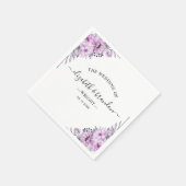 Watercolor Lavender and Violet Floral Wedding Part Servet (Hoek)