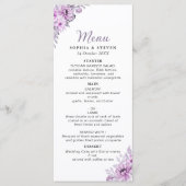 Watercolor Lavender and Violet Floral Wedding  Programmakaart (Voorkant)