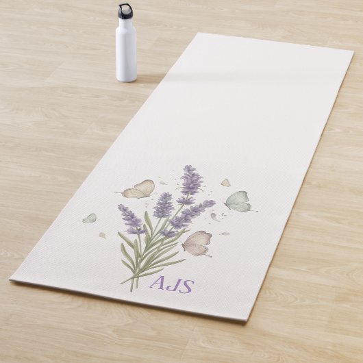Watercolor Lavender Bunch Butterfly Yoga Mat (In situ)