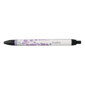 Watercolor Lavender Floral Monogram Name Pen (Voorkant)