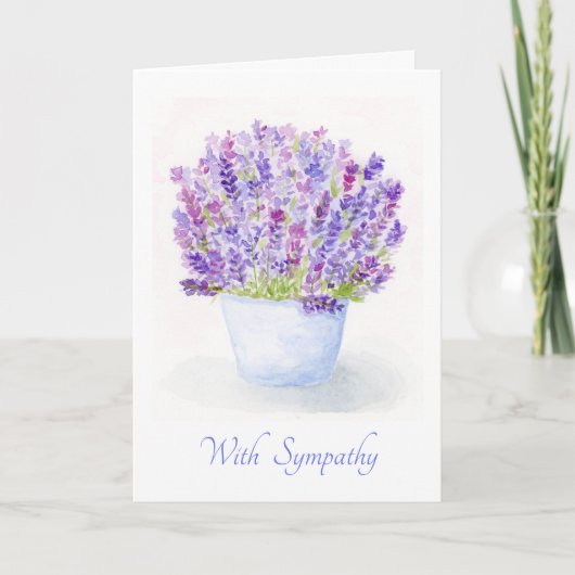 Watercolor Lavender Floral SYMPATHY Kaart (Voorkant)