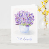 Watercolor Lavender Floral SYMPATHY Kaart (Gele Bloem)