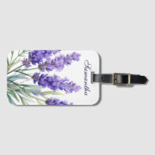 Watercolor Lavender Flowers Bagagelabel (Voorkant (horizontaal))