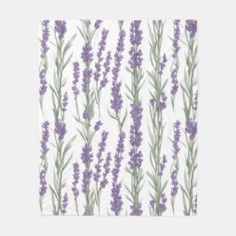 Watercolor Lavender Flowers Fleece Deken