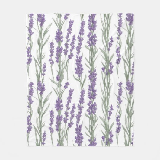 Watercolor Lavender Flowers Fleece Deken (Voorkant)