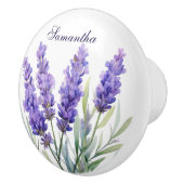 Watercolor Lavender Flowers Keramische Knop (Rechts)