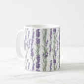 Watercolor Lavender Flowers Koffiemok (Voorkant links)