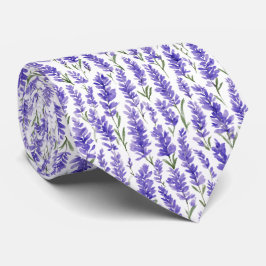 Watercolor Lavender Flowers Pattern Stropdas