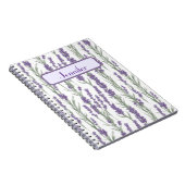 Watercolor Lavender Flowers Personalized Notitieboek (Rechterzijde)