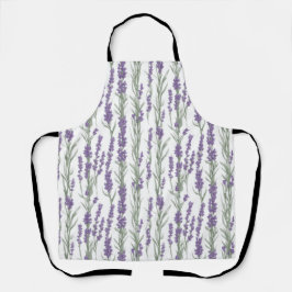 Watercolor Lavender Flowers Schort