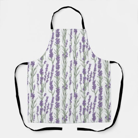 Watercolor Lavender Flowers Schort (Voorkant)