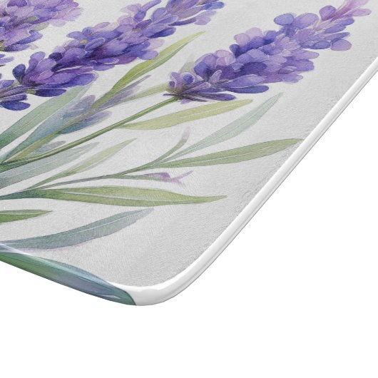 Watercolor Lavender Flowers Snijplank (Hoek)