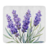 Watercolor Lavender Flowers Snijplank (Voorkant)