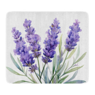 Watercolor Lavender Flowers Snijplank