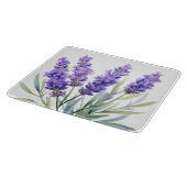Watercolor Lavender Flowers Snijplank (Hoek)