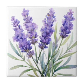 Watercolor Lavender Flowers Tegeltje